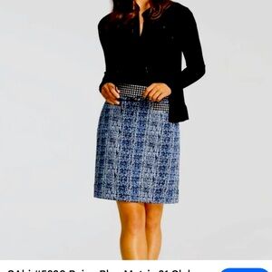 Cabi Reina Blue Matrix 21 Club A-Line Houndstooth Skirt Size 10 #5320